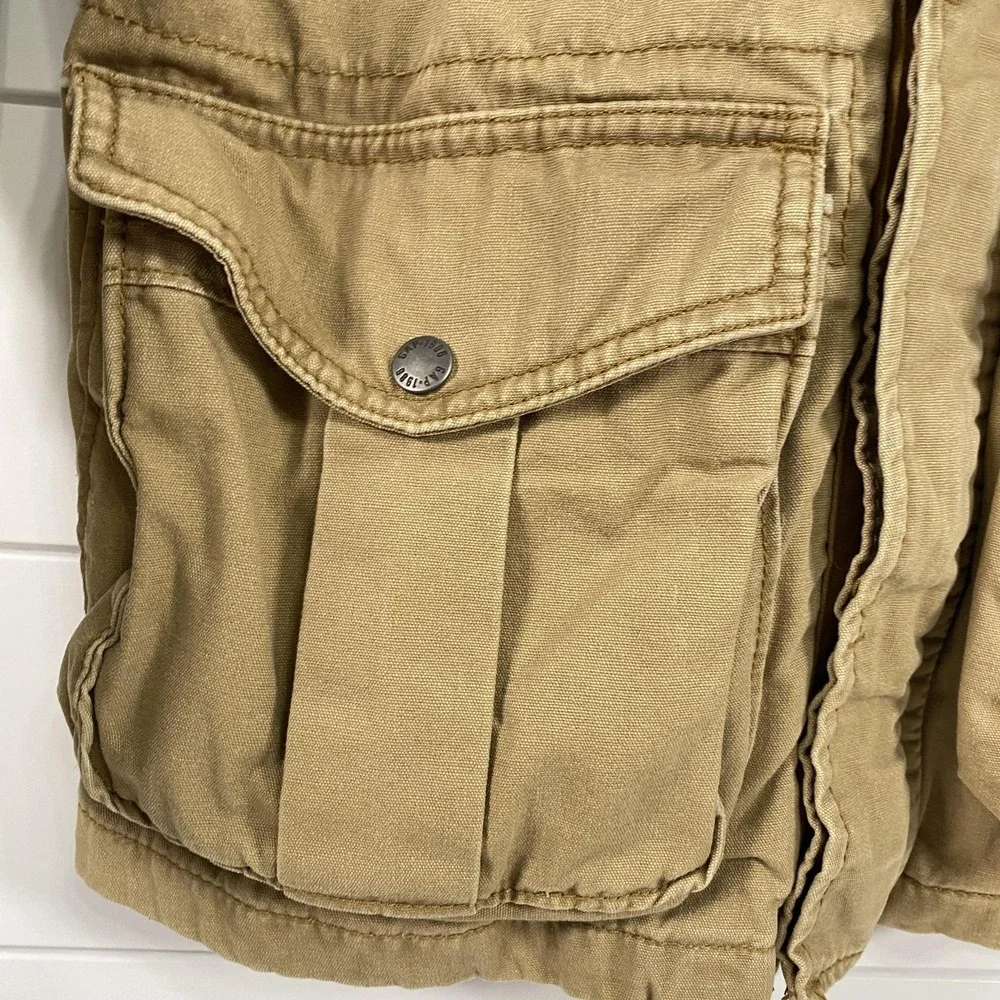 GapKids Jacket Boys Large 10 Camo Field Hooded Utility Cargo‎ Full Zip Cotton